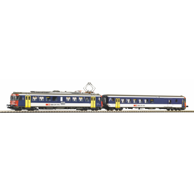 Piko H0 96854 2er Set Rbe 4/4 NPZ SBB IV Triebwagen + Steuerwagen