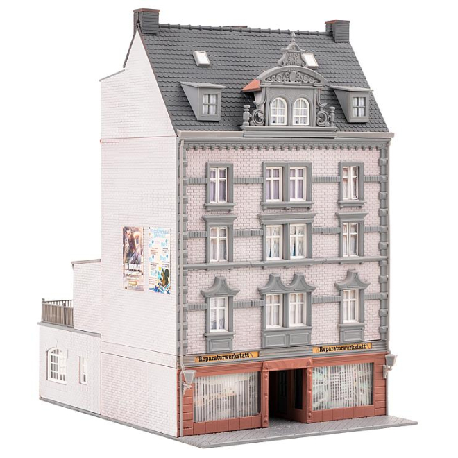 Faller H0 130705 Stadthaus mit Reparaturwerkstatt