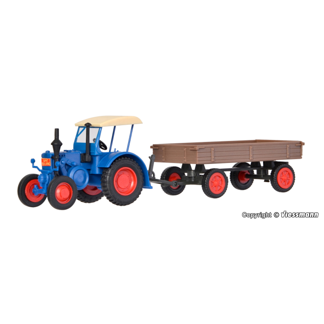 Kibri H0 12232 LANZ Traktor mit Gummiradwagen