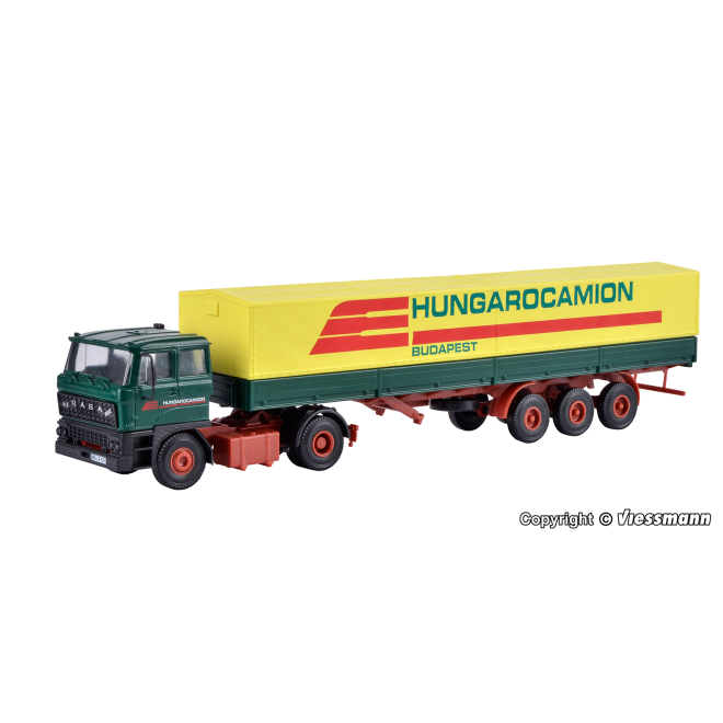 Kibri H0 14699 RABA 2-achs Zugmaschine mit HUNGAROCAMION Planenauflieger