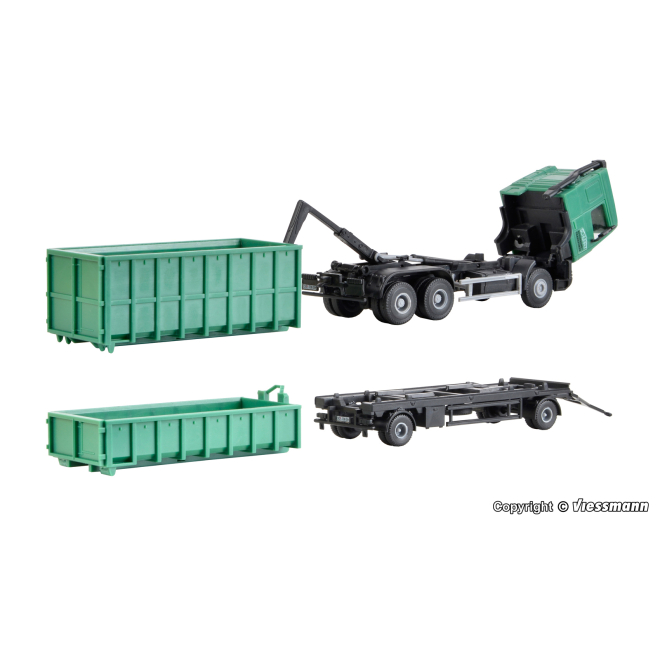 Kibri H0 15211 DAF 3-achs mit Hackengerät und Muldenanhänger SchwarzBau