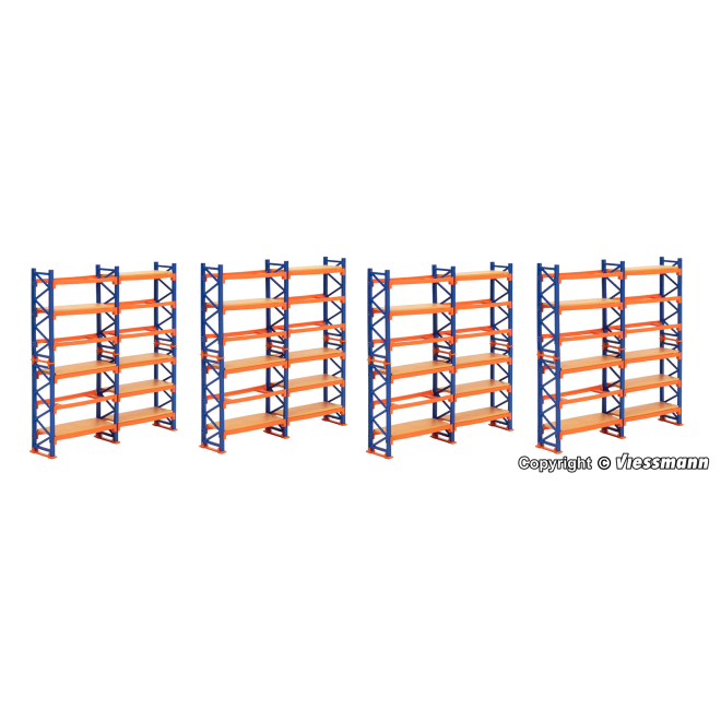 Kibri H0 38613 Deko-Set Paletten-Regalsystem, 4 Stück