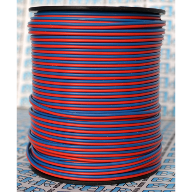 Zwillingslitze 2x 0,14mm² 50m im Bund rot / blau