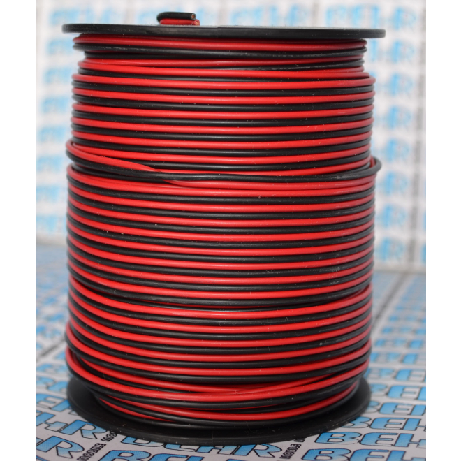 Zwillingslitze 2x 0,14mm² 50m im Bund rot / schwarz
