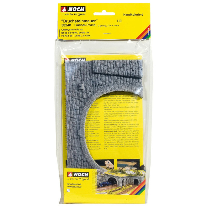 Noch H0 58248 Tunnel-Portal Bruchst.2-gleis., 2-gleisig, 23,5 x