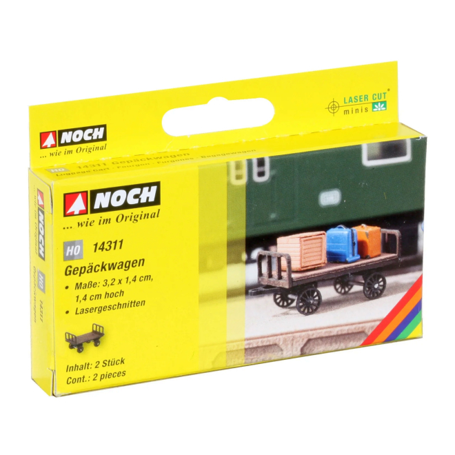 NOCH H0 14311 Laser-Cut Gepäckwagen, 2 St.