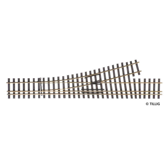 Tillig H0-ELITE 85194 3-Schienen Weiche DSSW H0/H0m-H0m links