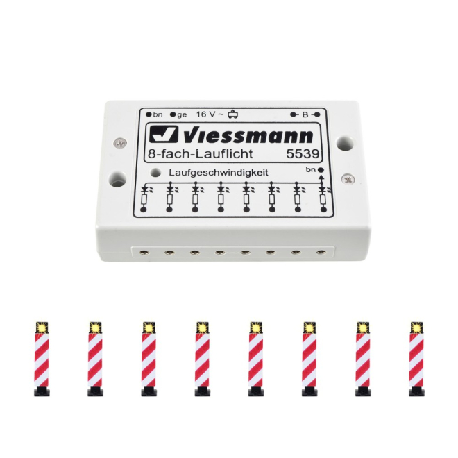 Viessmann H0 5040 8 Warnbaken incl. Elektronik