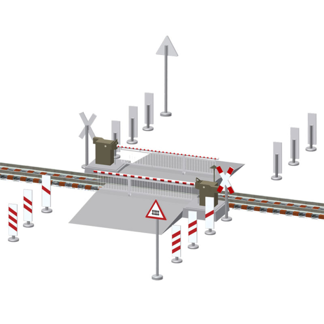 Viessmann H0 5107 Bahnschranke mit Behang, gespiegelt