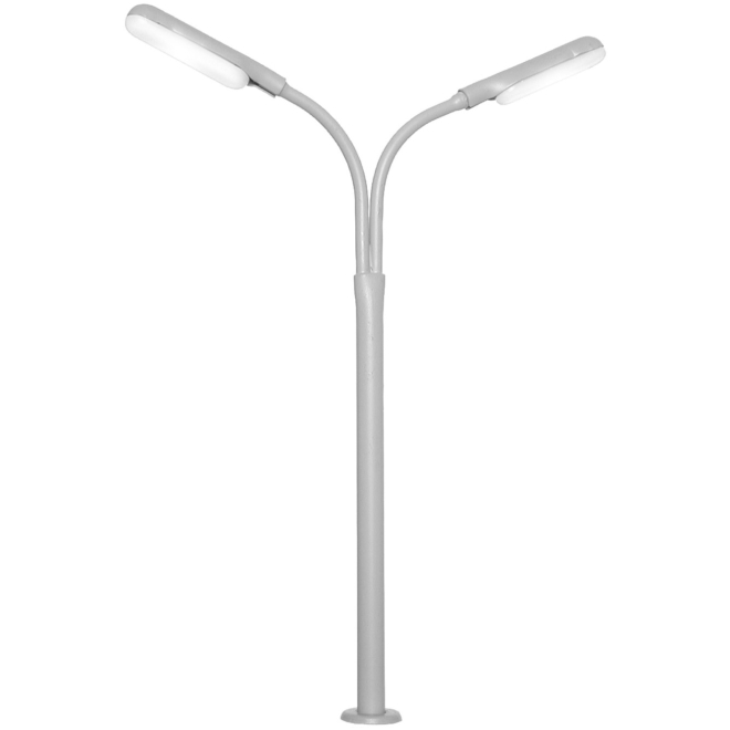 Viessmann H0 6095 Peitschenleuchte doppelt, LED weiß