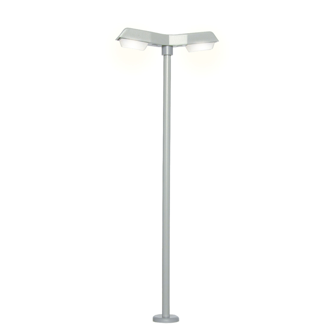 Viessmann H0 6097 Straßenleuchte modern, doppelt mit LED weiss