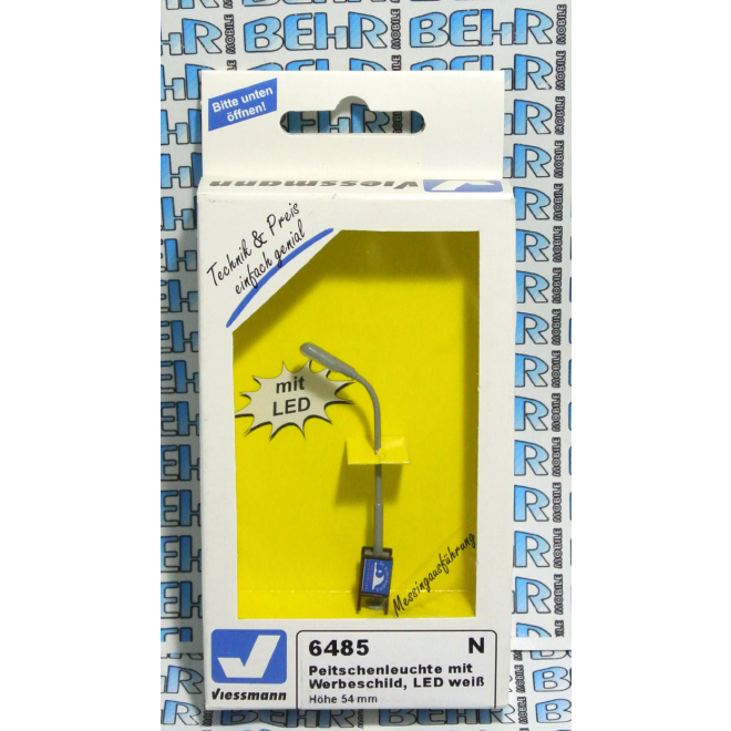 Viessmann N 6485 LED Peitschenleuchte mit Werbeschild