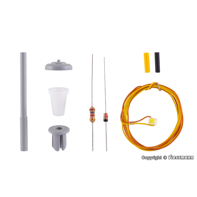 Viessmann H0 6721 Bausatz Straßenleuchte, LED weiß