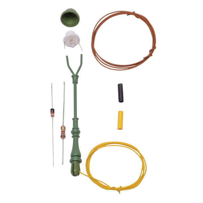 Viessmann H0 6728 Bausatz Einheits-Gaslaterne, grün, LED warmwei