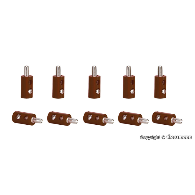 Viessmann 6873 Querlochstecker braun 10 Stück