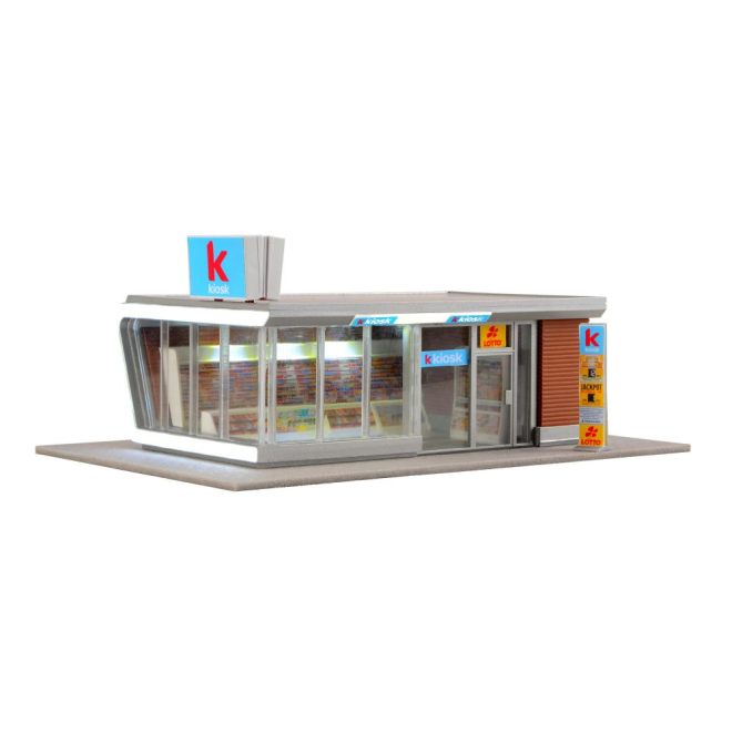 Kibri H0 39008 Kiosk inkl. LED-Beleuchtung, Funktionsbausatz