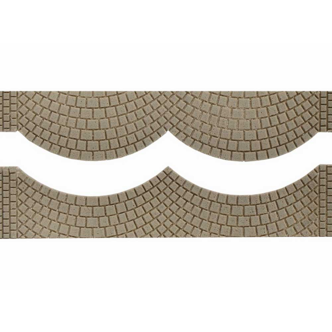 Vollmer H0 48244 Straßenplatte Kopfsteinpflaster, je 2 Endstücke