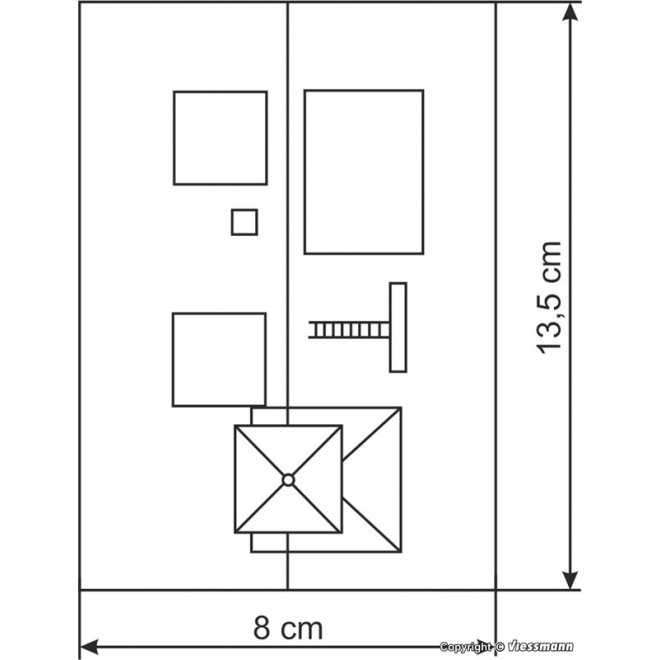 Vollmer H0 43726 Stall mit Taubenschlag und Pferdeboxen m. abnehmbaren Dach