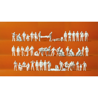 Preiser H0 16362 Rettungsdienst unbemalte Figuren