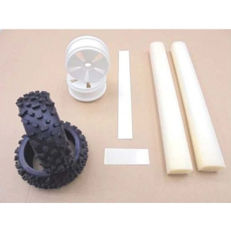 AMR W5646H-W Kyosho Vintage Off Road Reifen Felgen Set Inferno 7.5 777 Turbo Mp5 Mp6 Burns