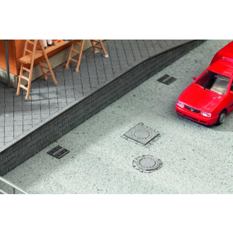 Noch H0 14218 	Laser-Cut Kanaldeckel + Gullys, 25 Stück