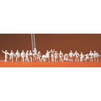 Preiser H0 16351 Feuerwehrmänner unbemalte Figuren