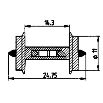 Roco H0 40186 Radsatz mit Widerstand 18 kOhm für Gleisbelegtmeld
