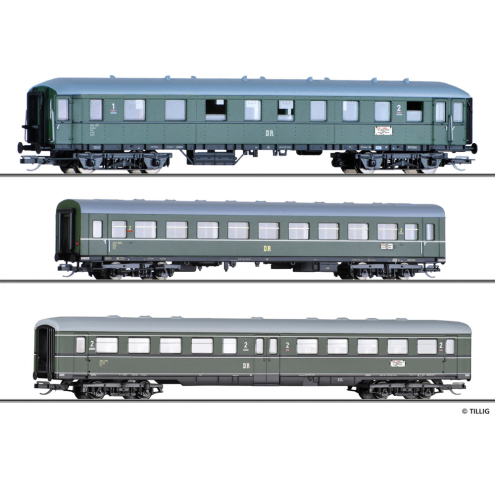 Tillig TT 01069 Reisezugwagenset D 118 Leipzig-Köln DR Ep.III Teil 2