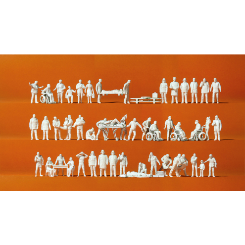 Preiser H0 16362 Rettungsdienst unbemalte Figuren