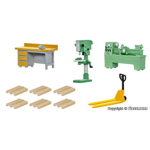 Kibri N 37495 Set Werkstatteinrichtung, Fertigmodell