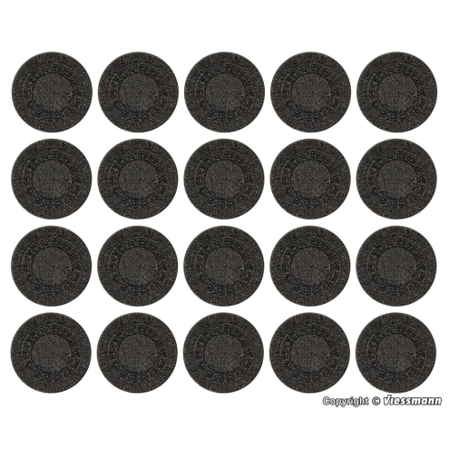 Vollmer H0 48283 Set Gullideckel aus Steinkunst, 20 Stück