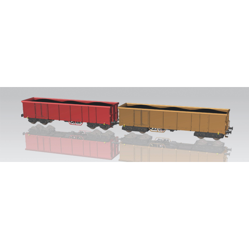 Piko H0 58275 2er Set offene Güterwagen Eaos mit Kohleladung, DBAG, Ep.VI, Set 2