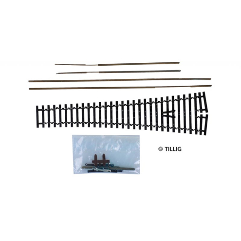 Tillig TT 83426 Flexsteg Bogenweiche 15° - Bausatz brüniert