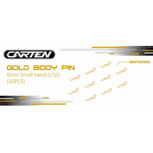 Carten GBP1206S Karosserie Klammer Pin 1/10 Gold schmaler Kopf (10)