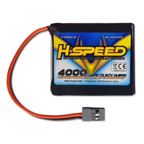 H-Speed LiPo 4000mAh 3.7V TX 61x46x15mm passend f. Sanwa