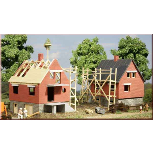 Auhagen H0 / TT 12215 2 Rohbausiedlungshäuser 1:100