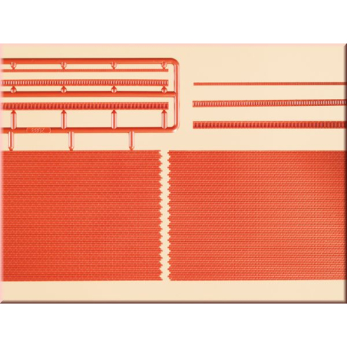 Auhagen H0 41205 Ziegelmauern mit Zahnfriesvarianten rot