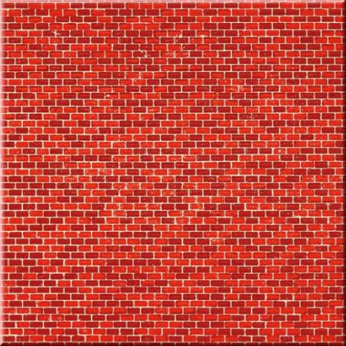 Auhagen H0 / TT 50104 5 Pappen Ziegelmauer rot