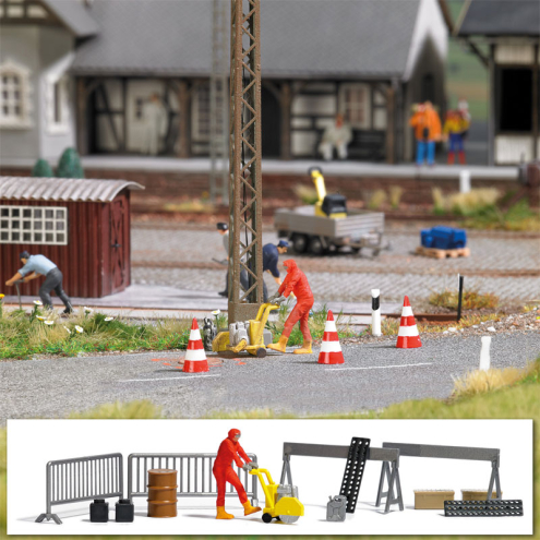 Busch H0 7801 Action Set: Asphaltsäge