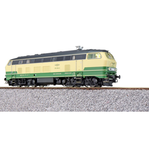 ESU H0 31008 Diesellok, BR 218, 218 396 Brohltalbahn, beige/grün, Ep VI, Vorbildzustand um 2018, Sound+Rauch, DC/AC
