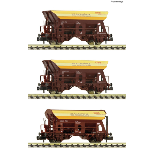 Fleischmann N 6660057 3-tlg. Set: Schotterwagen, ÖBB