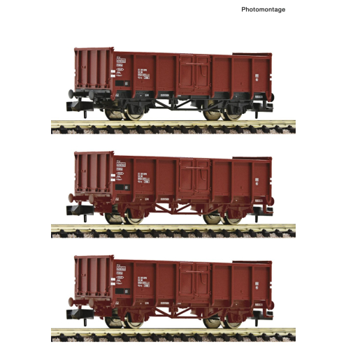 Fleischmann 6660156 3-tlg. Set: Offene Güterwagen Ep. IV