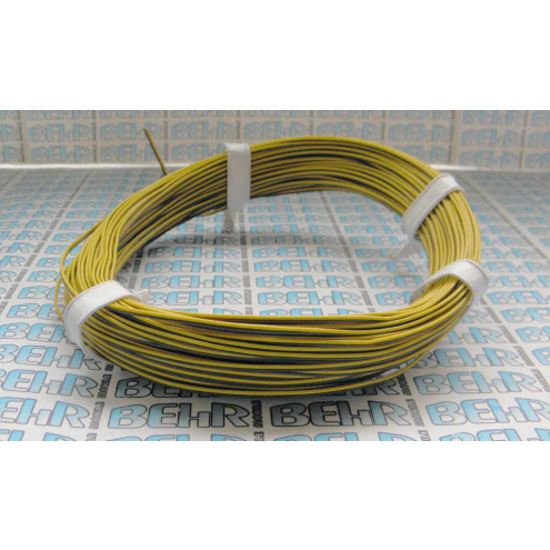 25m Zwillingslitze flexibel LiYz 2x 0,08 qmm braun-gelb