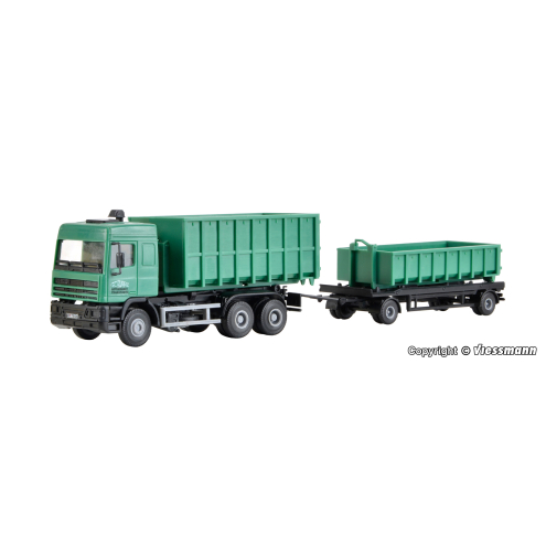 Kibri H0 15211 DAF 3-achs mit Hackengerät und Muldenanhänger SchwarzBau