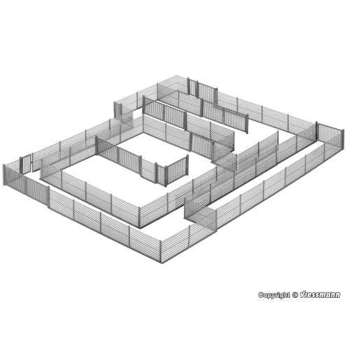 Kibri H0 38605 Maschendrahtzaun grau