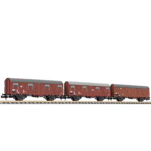 Liliput N 260149 3-tlg. Set ged. Güterwg., Gbs 245 DB, Epoche IV