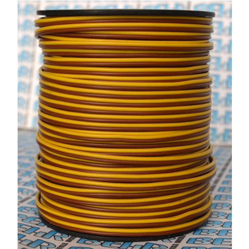 Zwillingslitze 2x 0,14mm² 50m im Bund braun / gelb