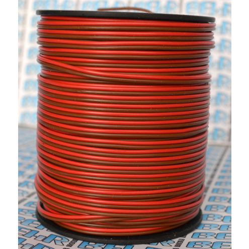 Zwillingslitze 2x 0,14mm² 50m im Bund rot / braun