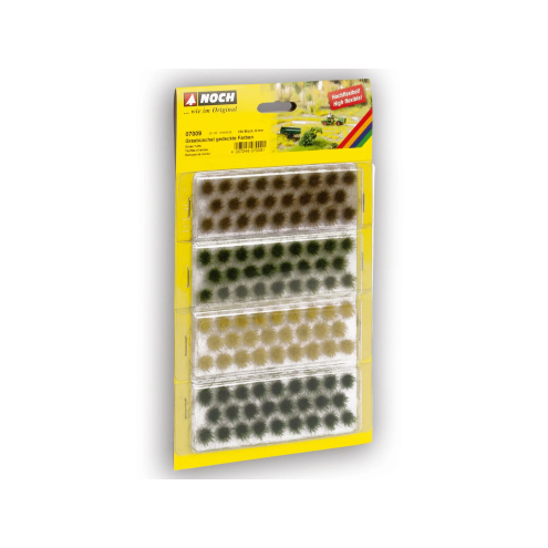 Noch 07009 Grasbüschel dunkelgrün, mittelgrün, braun, gold-gelb