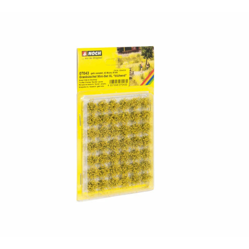 Noch 07043 Grasbüschel Mini-Set XL “blühend”, gelb veredelt, 42 Stück, 9 mm